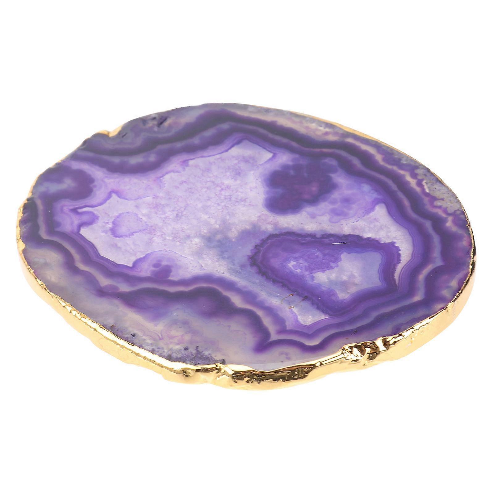 Natural Agate Cup -Plated Coaster for Home Use