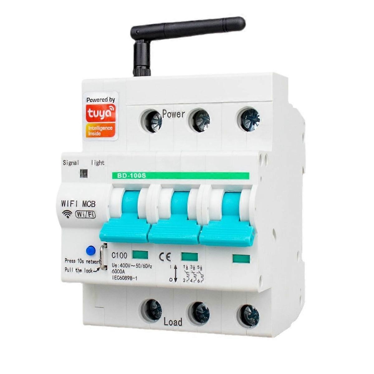 3P Tuya App Wifi Circuit Breaker Interruptor Smart Life Timer Voice