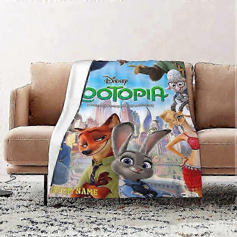 zootopia tæppe tæppe varmt blødt tæppe til sovesal stue soveværelse sofa halloween børn voksne gaver