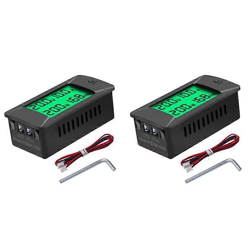 2X PZEM-025 DC Digital Battery Tester Bidirectional Ammeter Voltmeter Power Energy Watt Meter 0-300V 100A