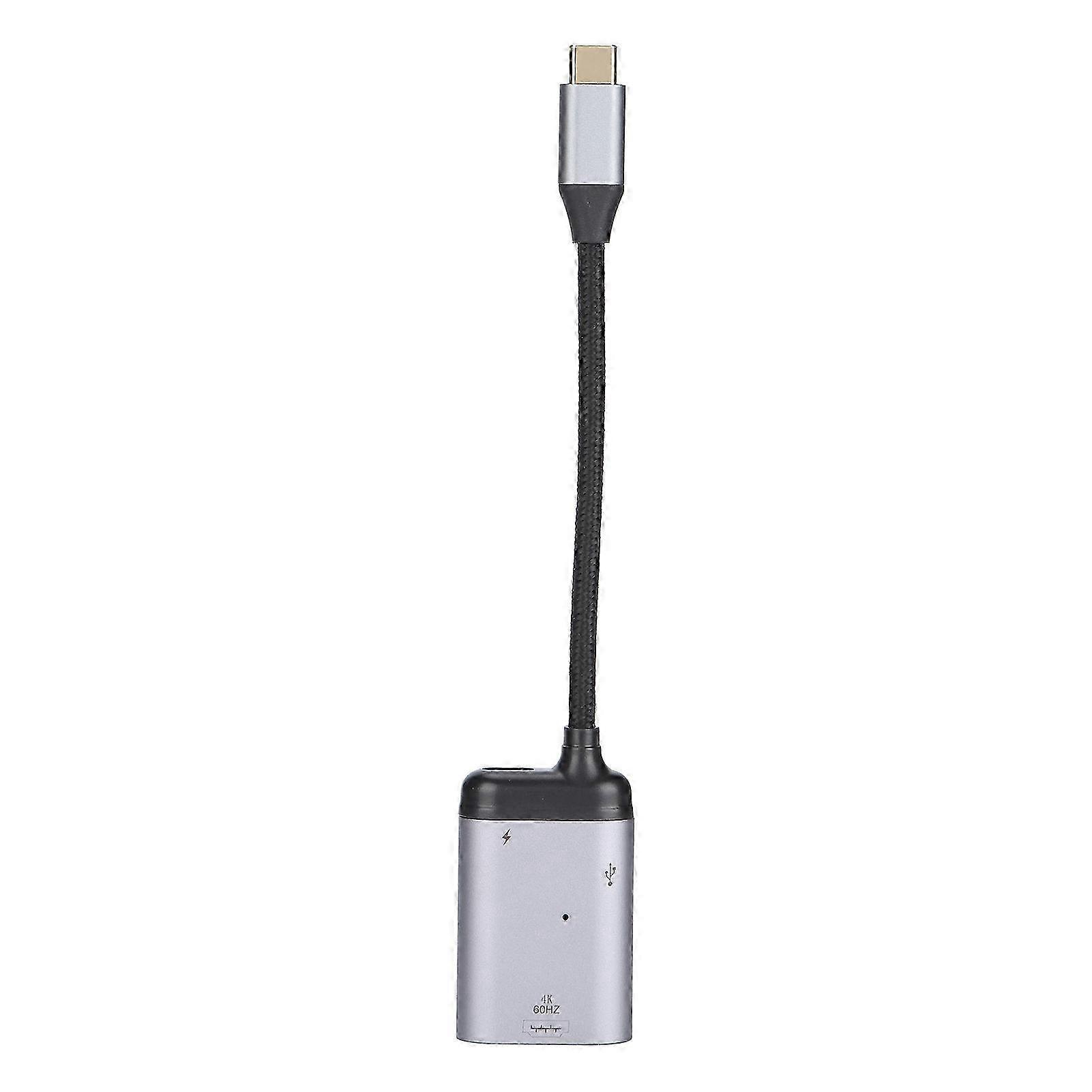 25-26 Type‑C to HD Multimedia Interface/PD/Data Male Short Cable 3 in 1 Multi‑Function Adapter
