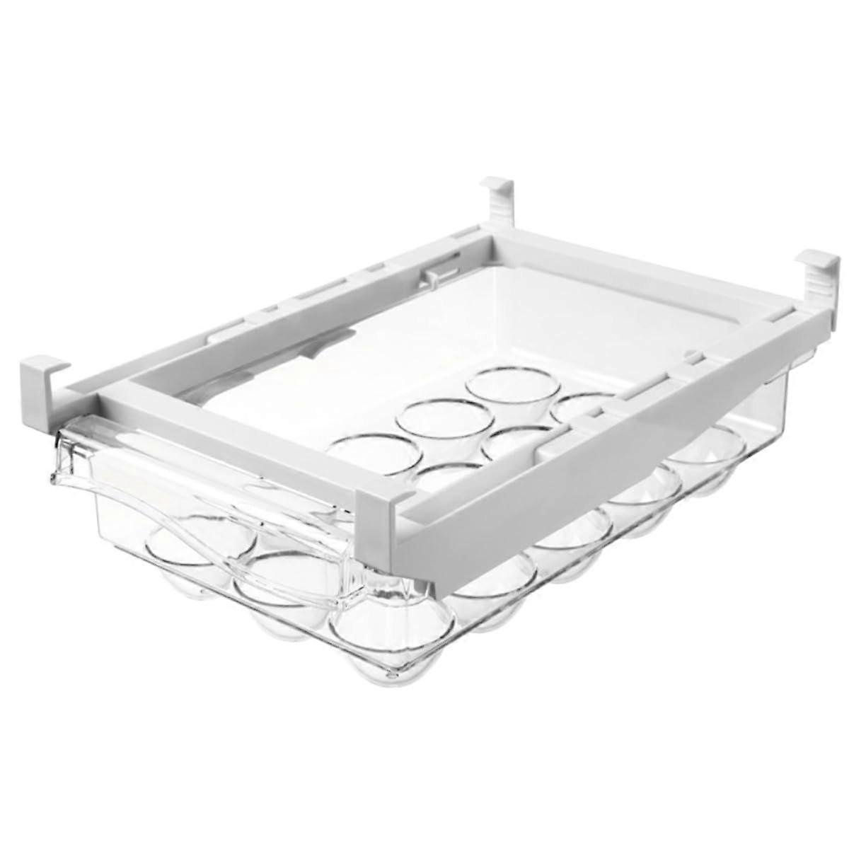 Refrigerator Egg Holder Large Capacity ABS PET Material Egg Organizer Tray For Fridge Storage With Separate Slots For Freshness