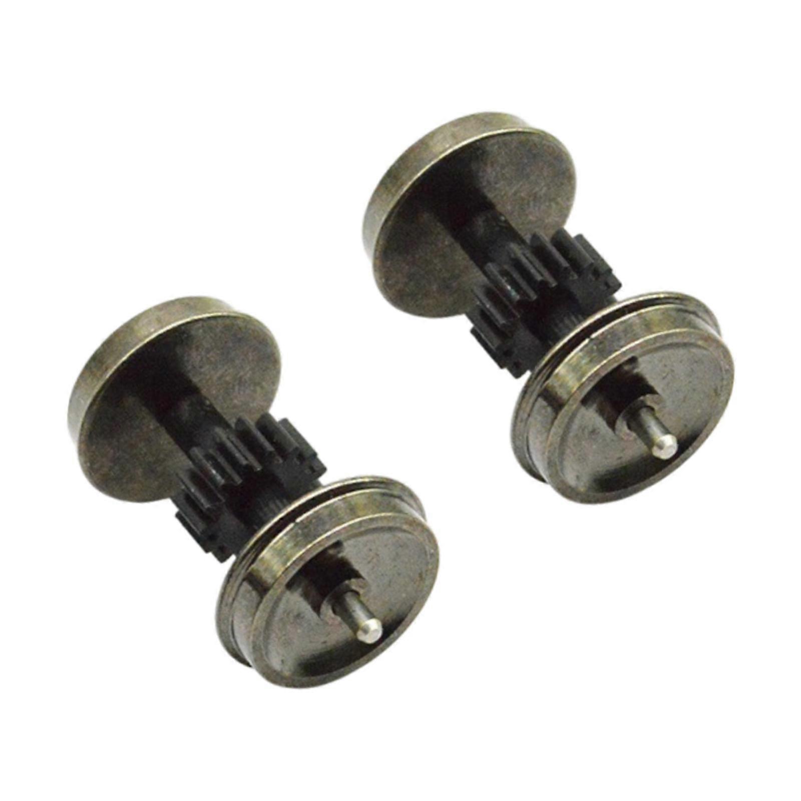 2 Pieces HO Scale Wheels Upgrade DC Wheel Set for 1:87 Model Trains Railroad