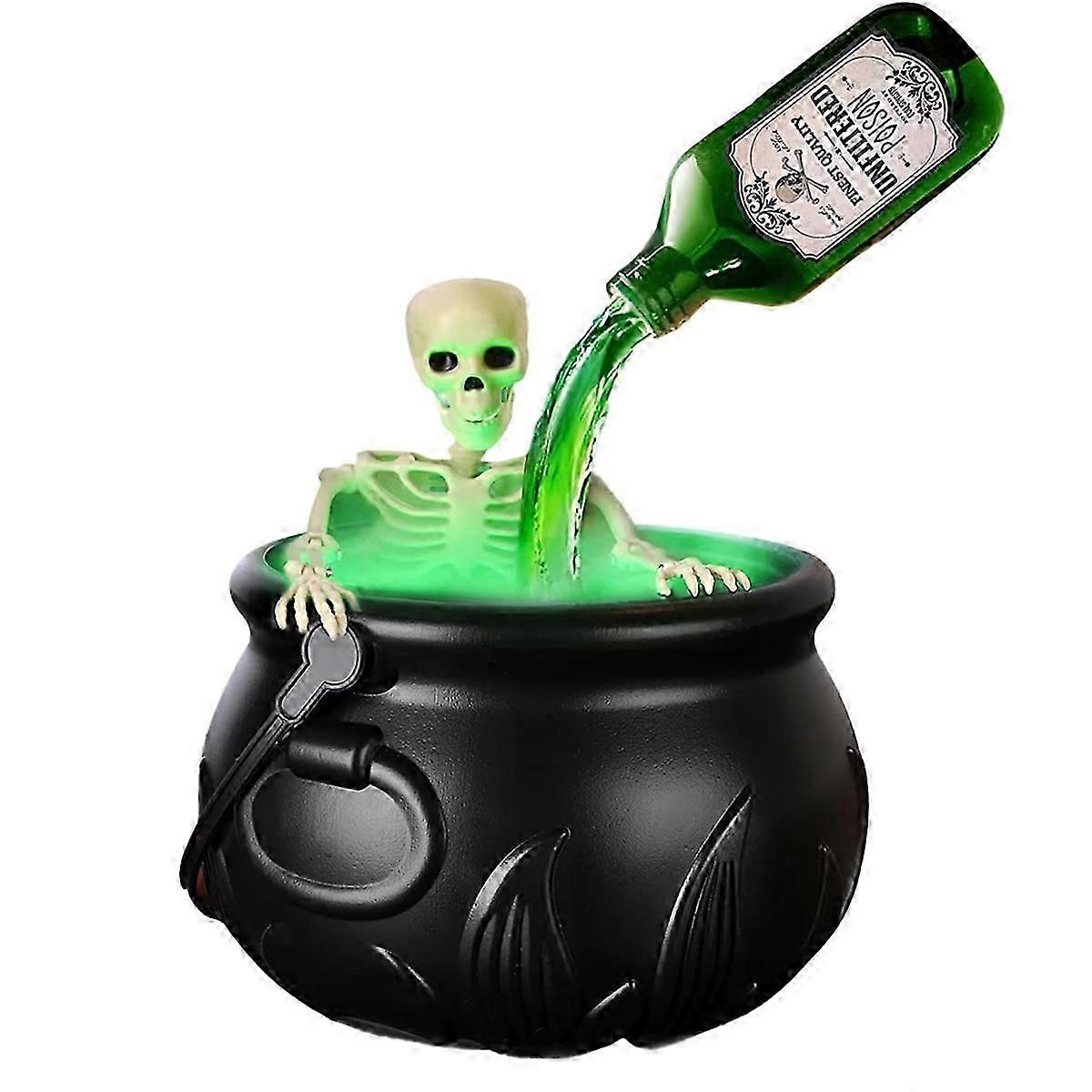 Halloween Decorations Indoor - Cauldron Halloween Decor with Magic Floating Potion Bottles and Diffu