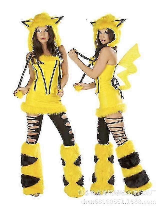 セクシーなクリスマスの女性コスチュームコスプレビッグテールオオカミコスプレパーティーメイド誘惑サンタクロースツーピースコスチューム