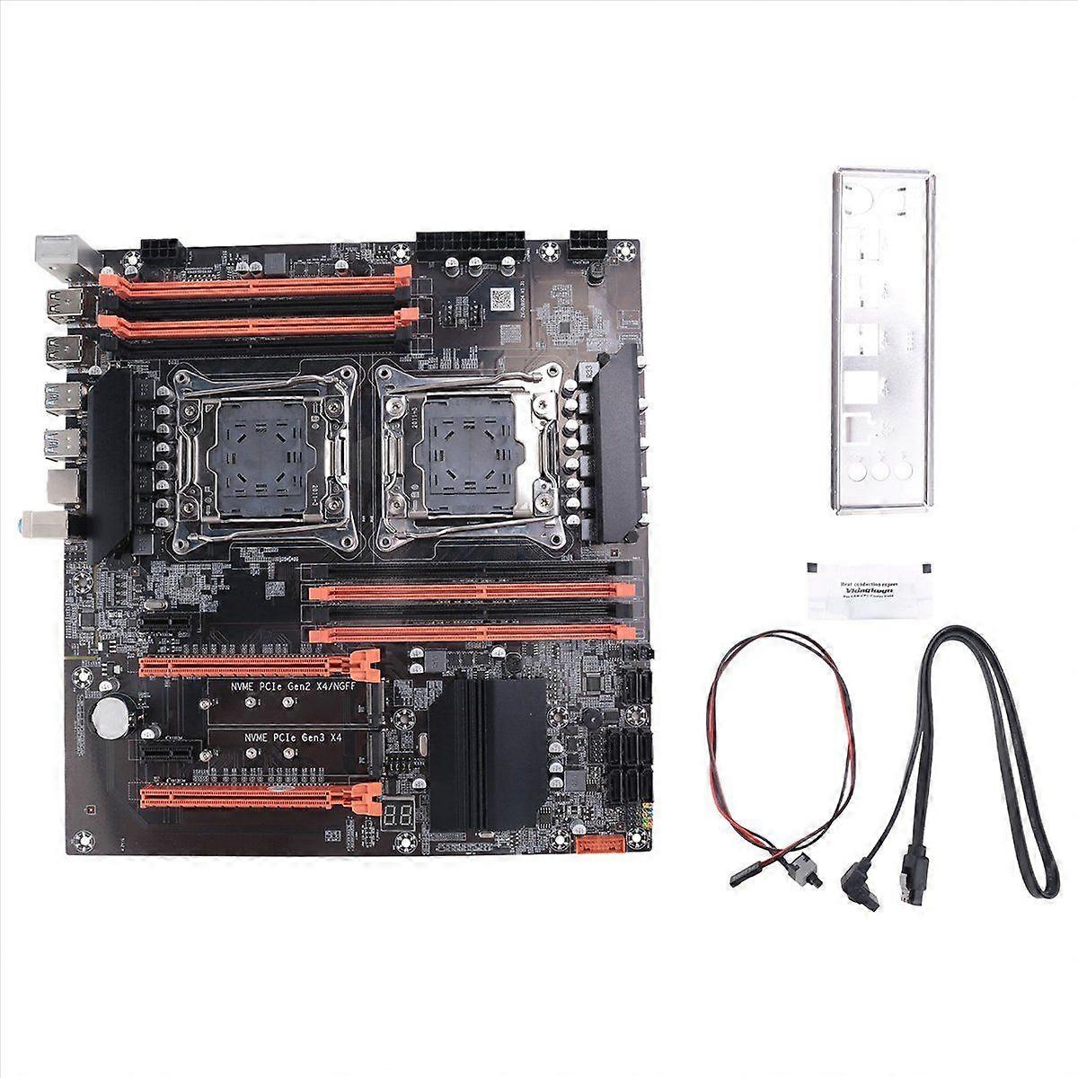 X99 Dual CPU Motherboard+SATA Cable+Switch Cable+Baffle+LGA 2011 DDR4