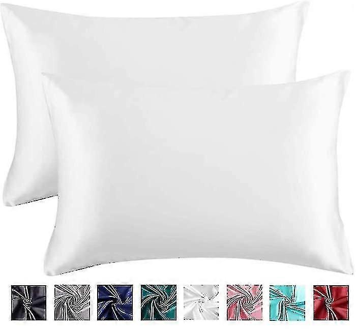 Saç ve Cilt İçin Saten Yastık Kılıfı İpek Yastık Kılıfları 2 Paketi, Lüks Saten Yastık Kılıfları, Saten Yastık Kılıfı Kapağı, Saç ve Cilt İçin Kraliçe İpek Yastık Kılıfı 2
