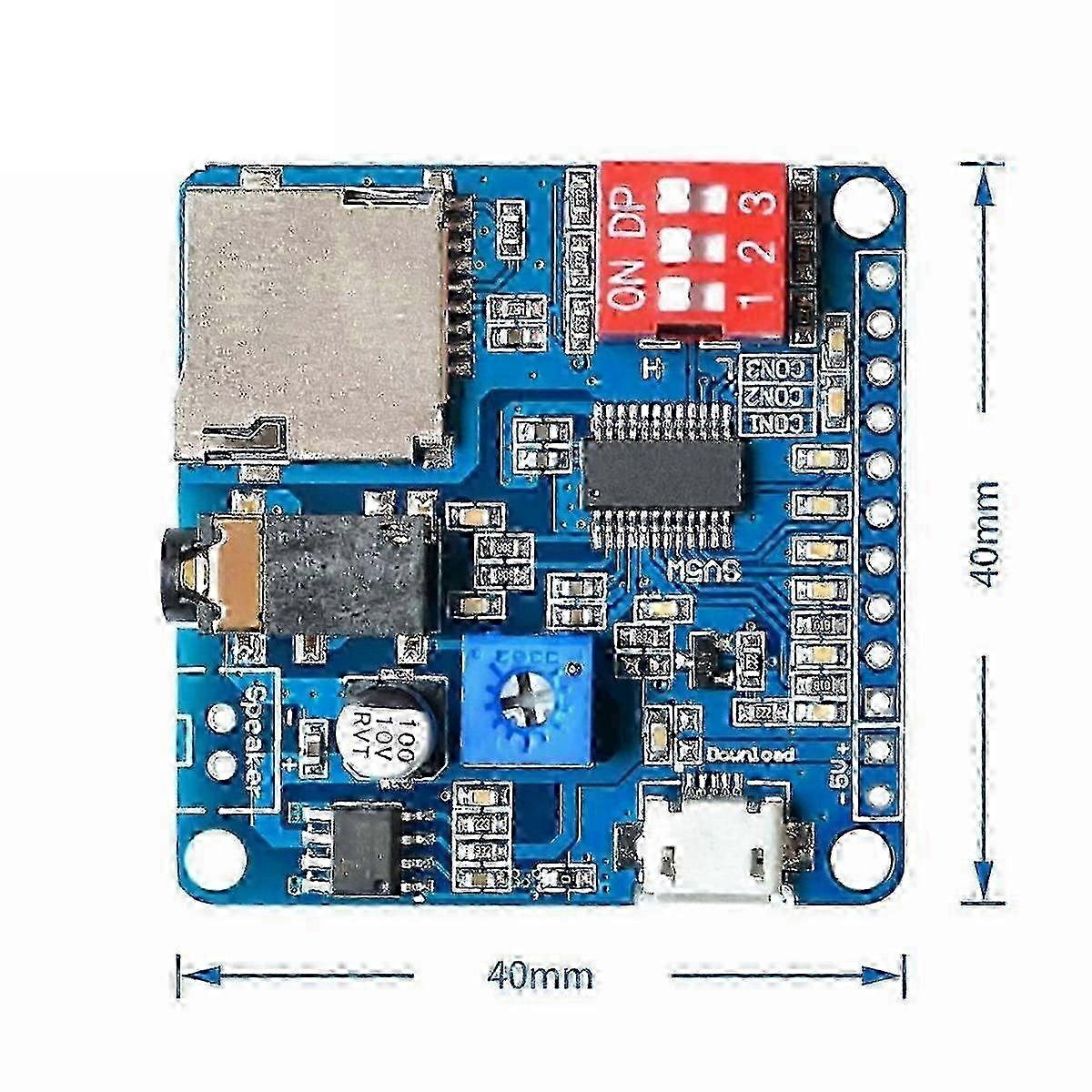 25-26 Voice Sound Playback Module MP3 Player Module UART I/O Trigger Class D Amplifier Board 5W DY-SV5W SZRH A-F