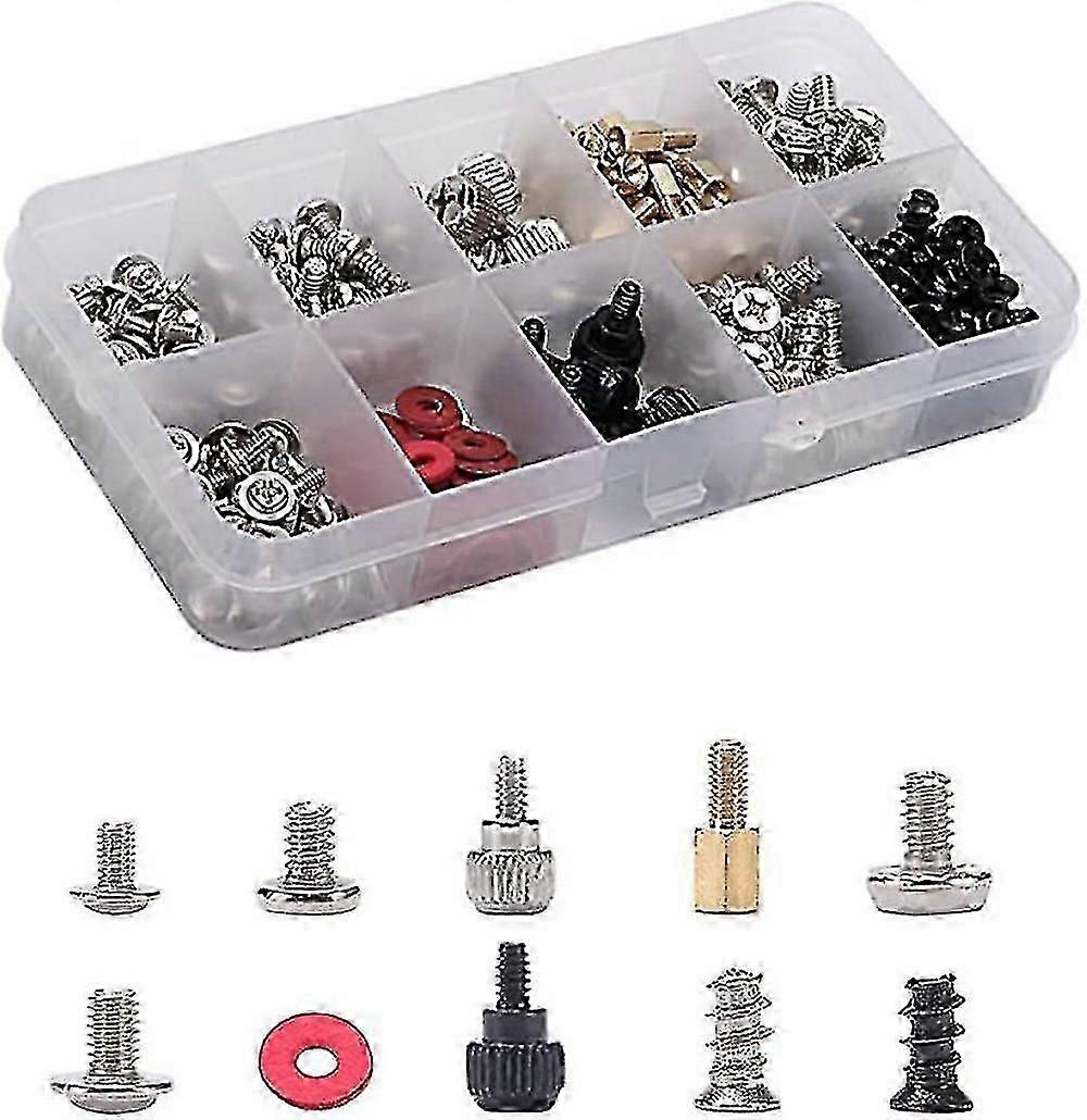 228 Pcs Personal Computer Screws Assortment Kits, Computer Repair Screws Set With Plastic Box