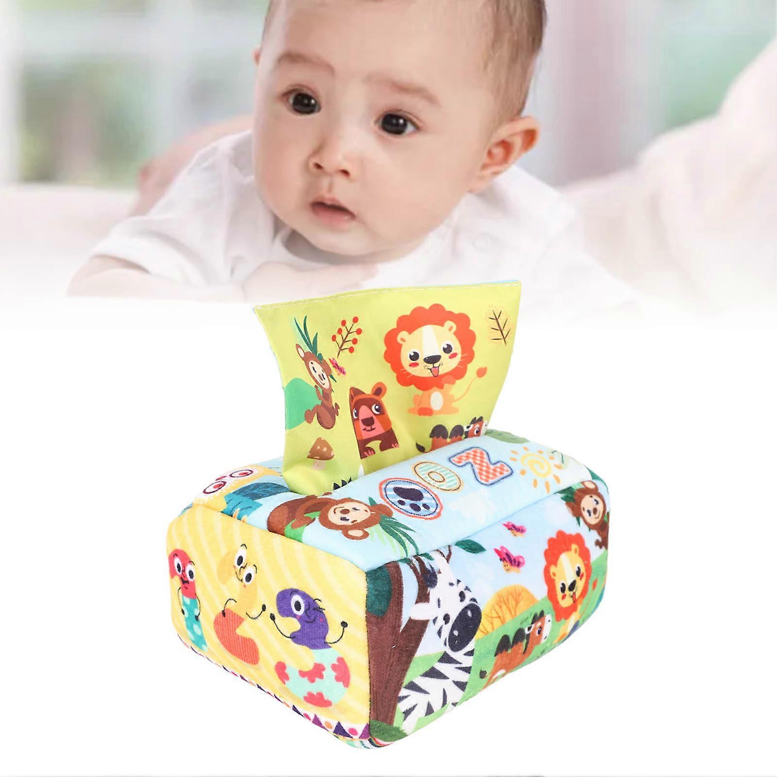 Baby Tissue Box Toy Soft Cotton High Elasticity Finger Exercise Sensory Tissue Box for Educational Forest 