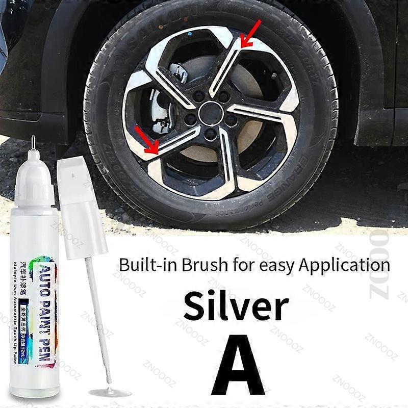 2 stk. for BYD ATTO 3 utbedringslakk felgreparasjonssett rask og enkel reparasjon av riper i felgen felgmaling for bilfelgreparasjon sølvsvart