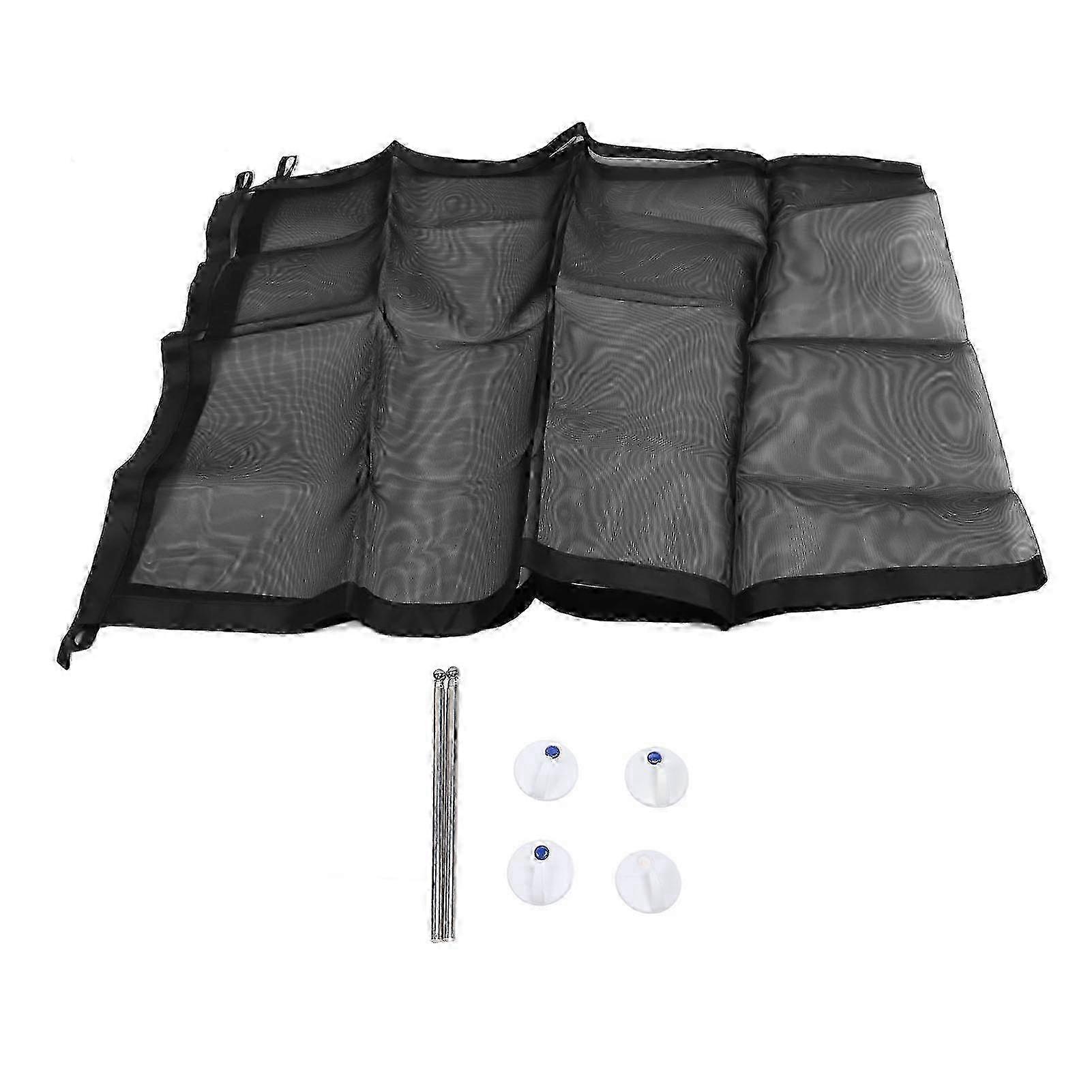 Pet Mesh Gate Foldable Protective Multi Functional Cat Dog Safety Gate for Stairs Doorway Black