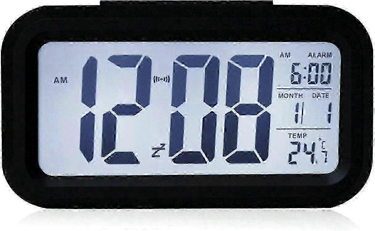 Digital Wireless Battery Operated Alarm Clock With Date, Temperature, Smart Light Sensor, 12/24 Hours, Snooze For Bedrooms, Office 5.3