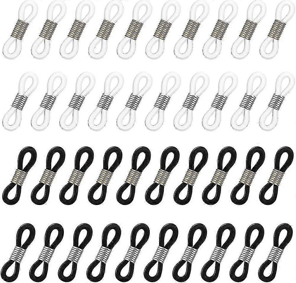 40pcs Holder Chain Glasses Ends Spectacle Chain Strap Loop Ends Of Glass Cord Ends Of Eyeglass Chain Holder Silicone Lanyard Strap