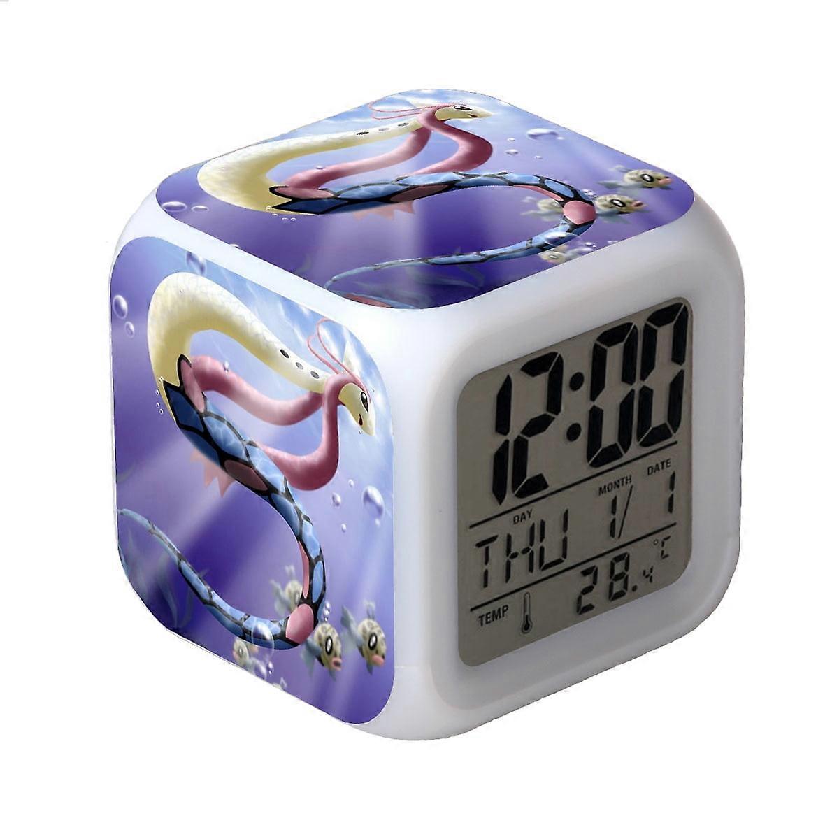 LED Alarm Clock with Pokemon Pattern - Glowing Digital Desk Clock, Compatible with HTNL#358, Colorful Gift for Kids & Adults