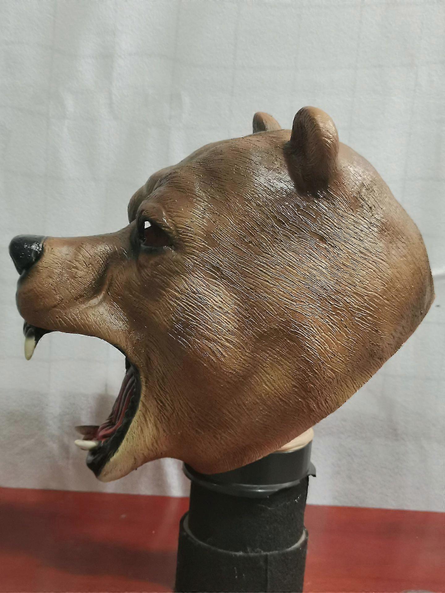 ヒグマレックスハロウィンデラックスマスクヘッドマスクラテックスアニマルマスクノベルティコスチュームQ