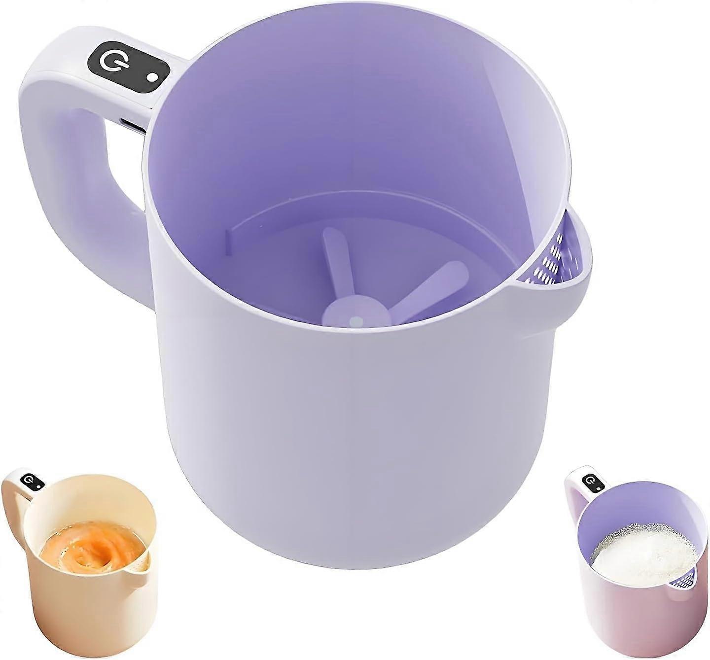 Electric Egg Churn Hand Mixer  2In1 Whisk And Filter For Eggs, Milk Powder And Batters, Cordless 1L Capacity