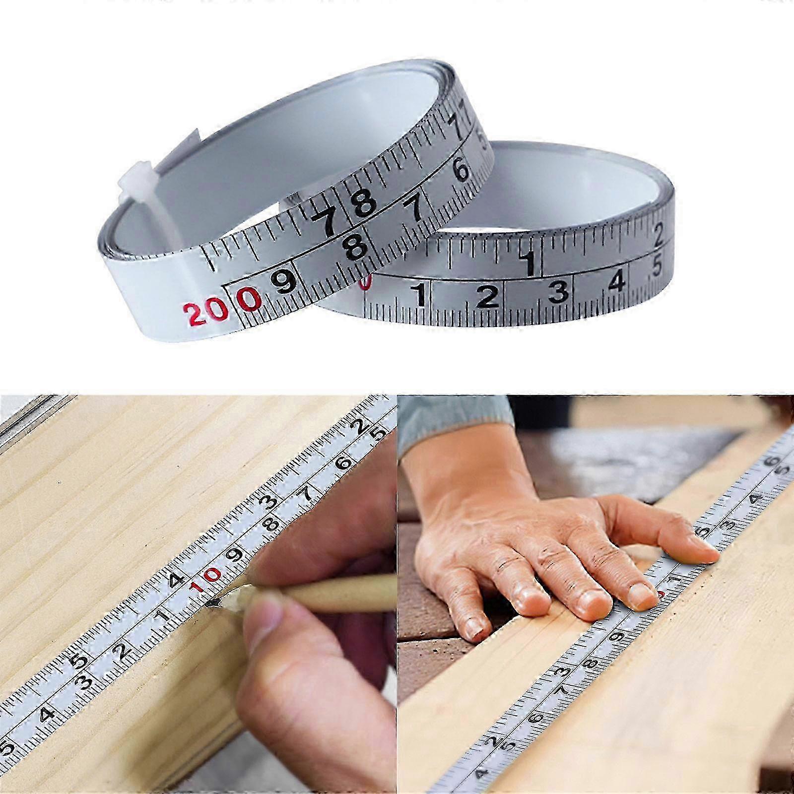 Inch & Metric Double Scale Measuring Tape Self-Adhesive Workbench Ruler Tape Measure Miter Saw Track Tape Measure