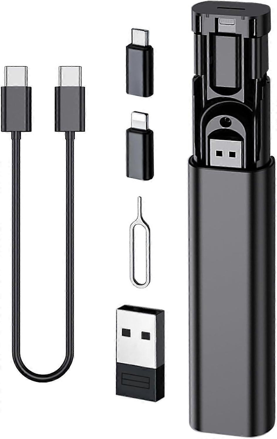 Multi USB Charging Adapter Cable Kit, USB C to Ligh-ting Adapter Box, Conversion Set USB A Type C Lightn-ing Micro Adapter Kit,60W Charging and Data T