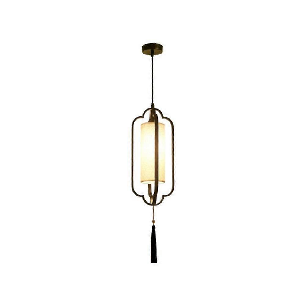 Pendant Lamp Copper Chandelier With Black Fabric Lampshade Single Head Adjustable Ceiling Chandelier