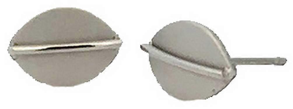 Ti2 Titanium Jungle Shield Stud Earrings - Natural Silver