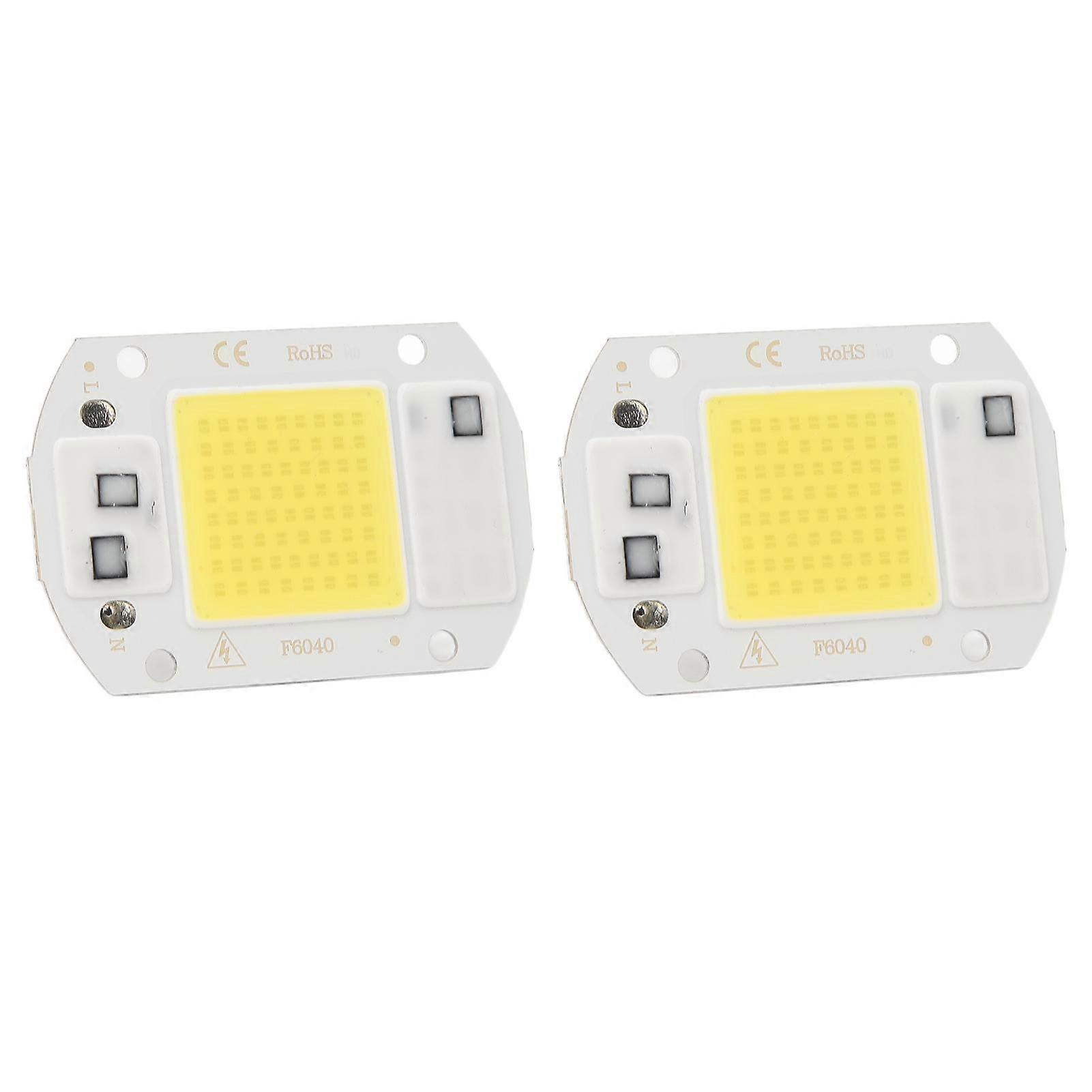2 Pcs LED COB Chip High Power Driverless Integrated SMD Lamp Beads Light Efficient Flip COB Lamp Bead Cold Light 20W