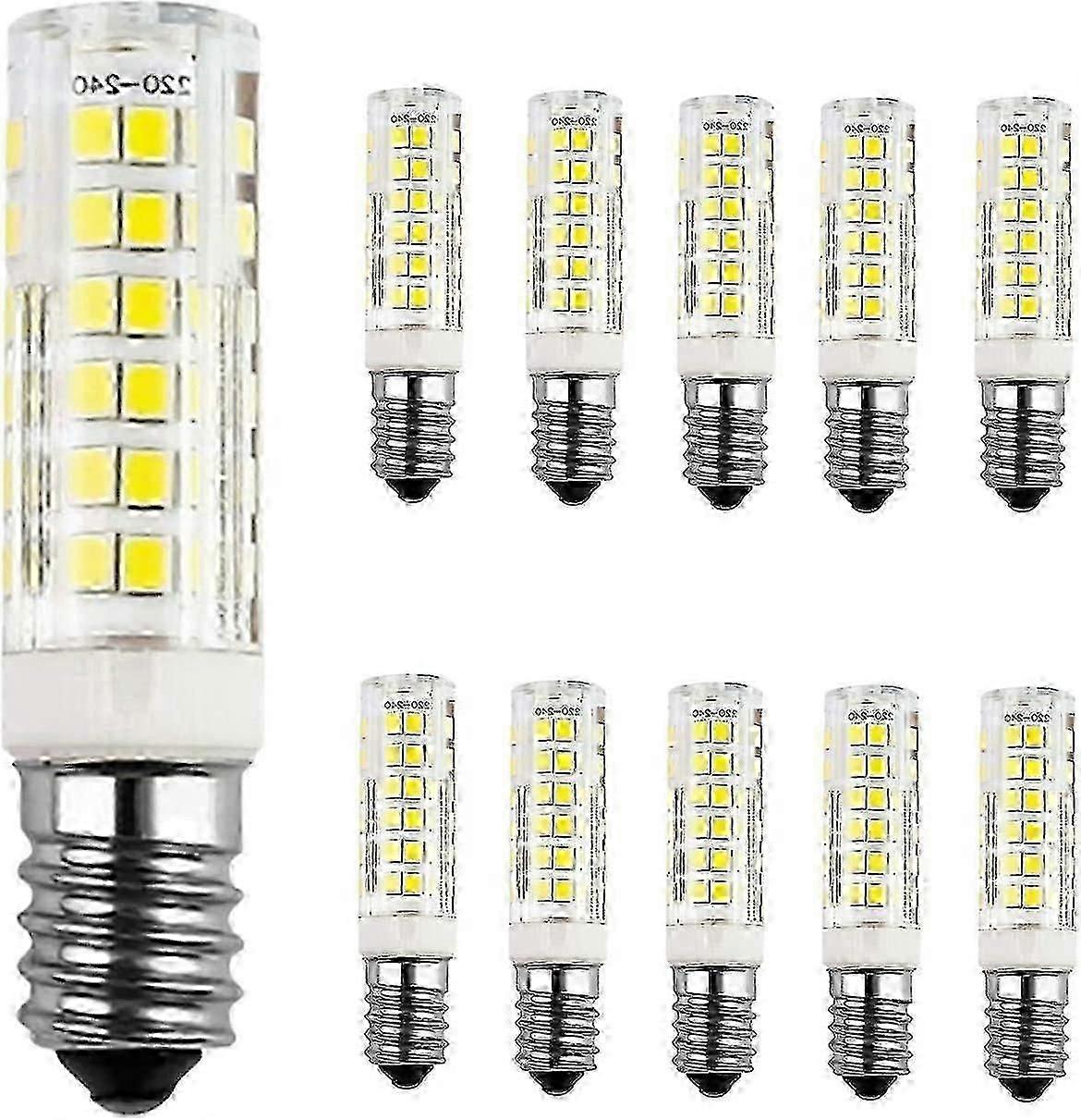 Pacote com 10 Lâmpadas LED E14 9W 6000K Branco Frio, Equivalente a 60W 220-240V 680lm 360 Não-Regulável