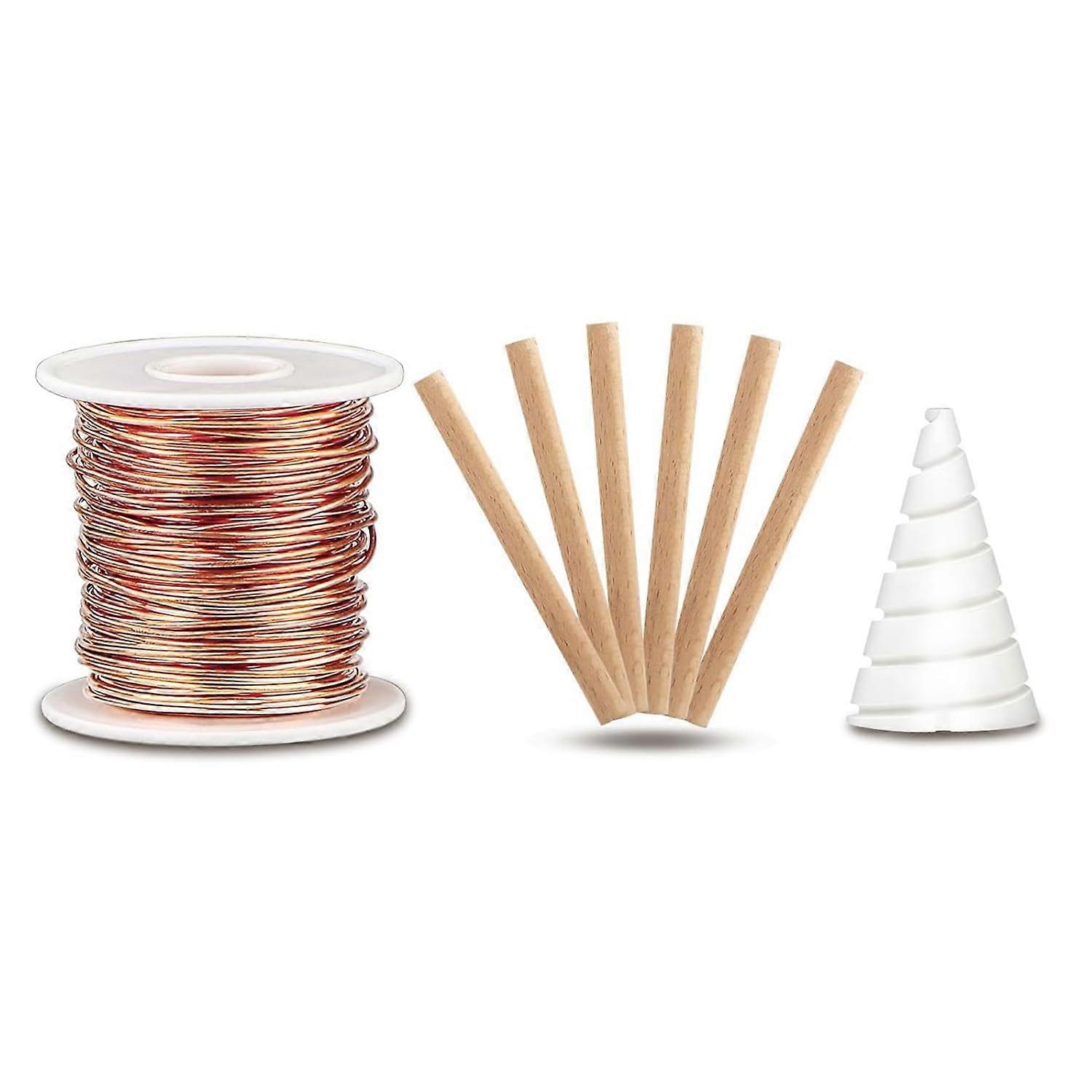 Pure Copper Wire Set with Fibonacci Coil Winding Jig for Electroculture Gardening Stake