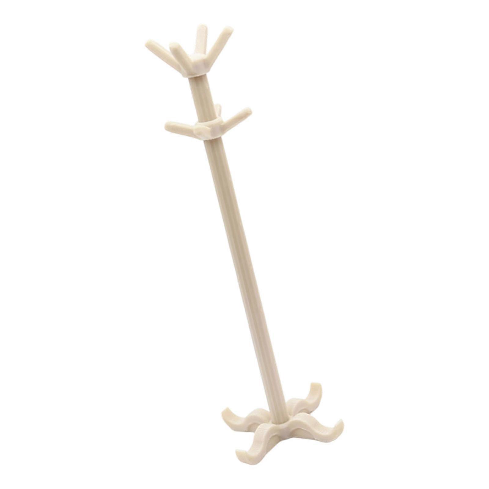 1/12 Miniature Wardrobe Rack Clothes Hanger For Model Bags Hats And Accessory Display Craft Model Project Scene Setting  Light wood color