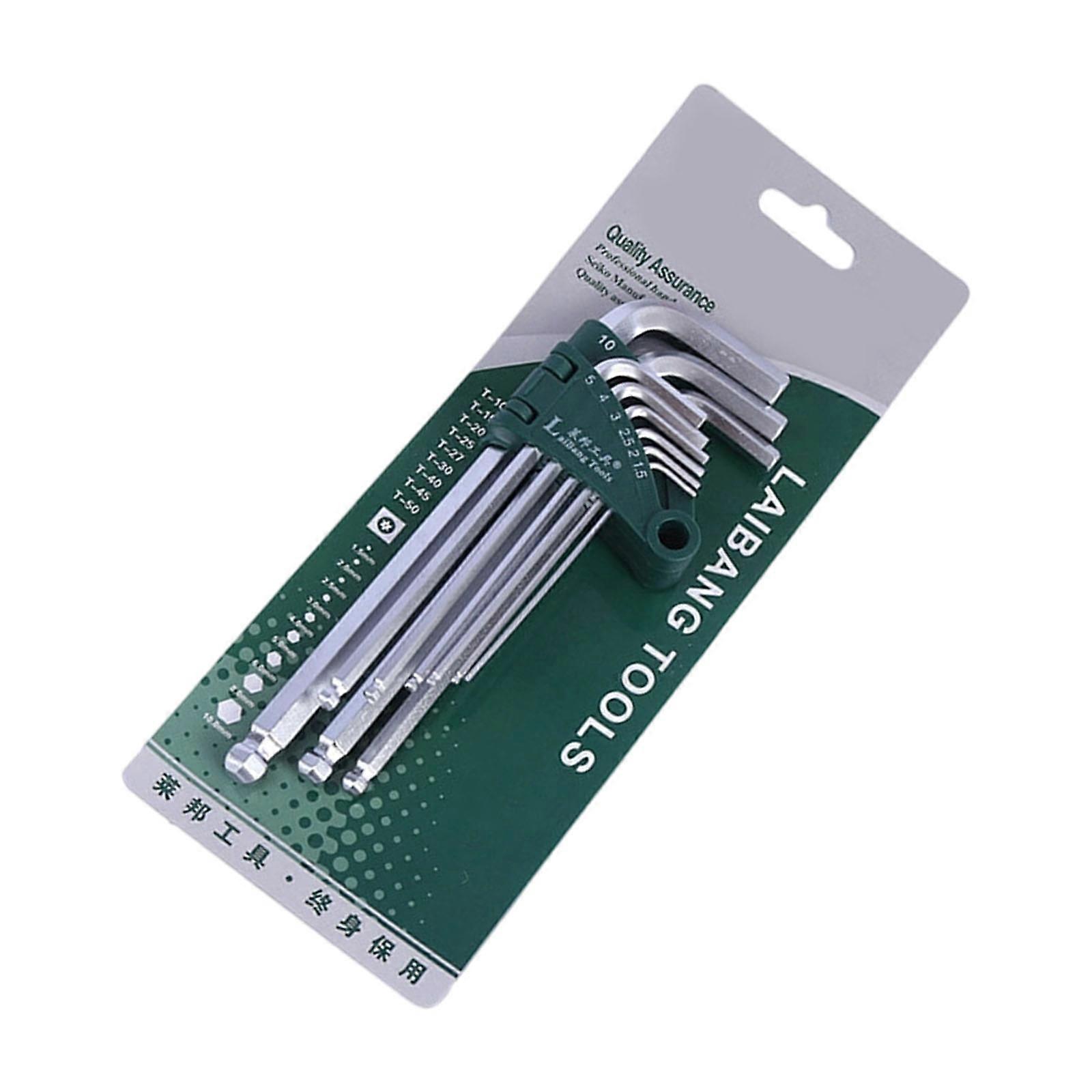 Ball Tip Hexagonal Key Set Heat Treated Steel Ergonomic Design Reduces Hand Fatigue Perfect For Mechanics And DIY Multicolor