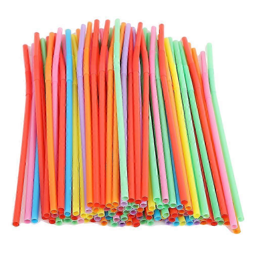 100pcs plastic bendable drinking straws, perfect for daily use, school, party