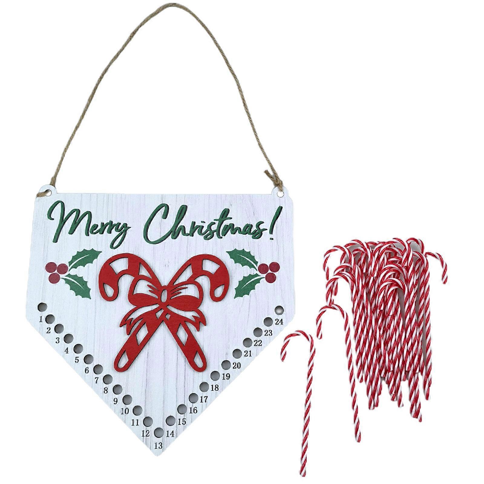 Christmas Countdown Calendar Wood Banners Shapes for Spooky Fun and Festive Decorations Interactive Advent Calendar Multicolor