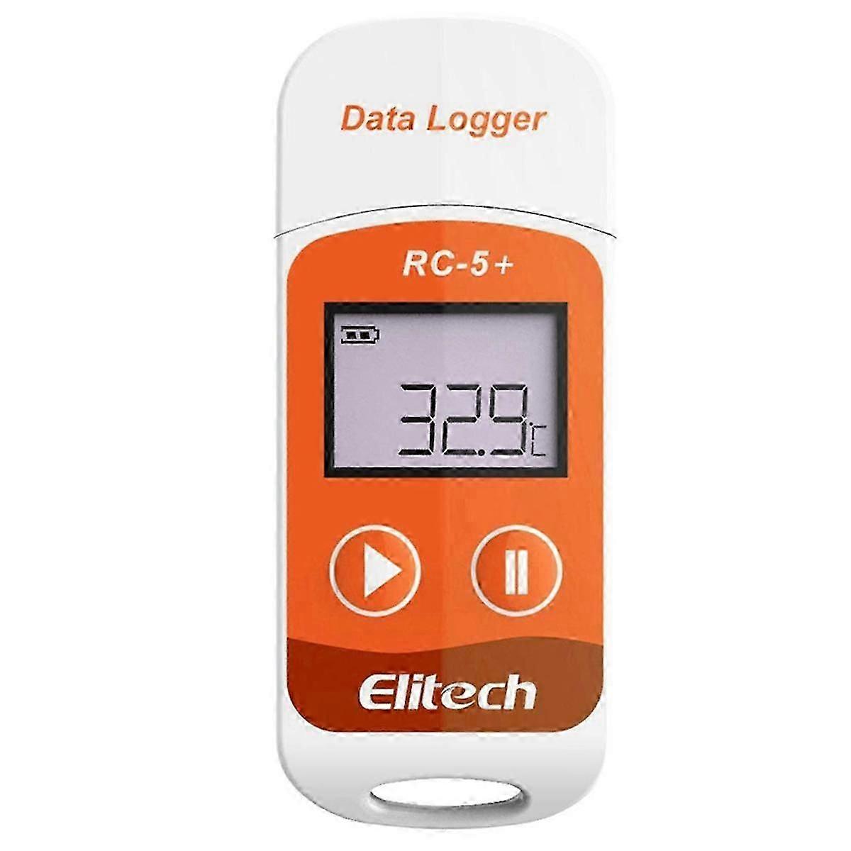 Elitech RC-5+ PDF USB Καταγραφικό Θερμοκρασίας Επαναχρησιμοποιήσιμο Καταγραφικό 32000 Σημεία για Ψύξη, Μεταφορά Ψυκτικής Αλυσίδας
