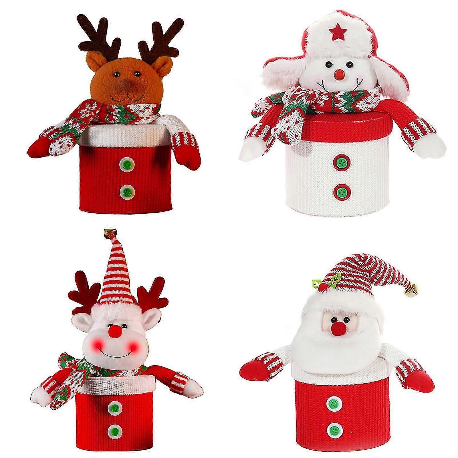 Christmas Knitted Cartoon Candy Jar with Elderly Doll Design  Large Capacity Fabric Jar to Create Festive-Atmosphere