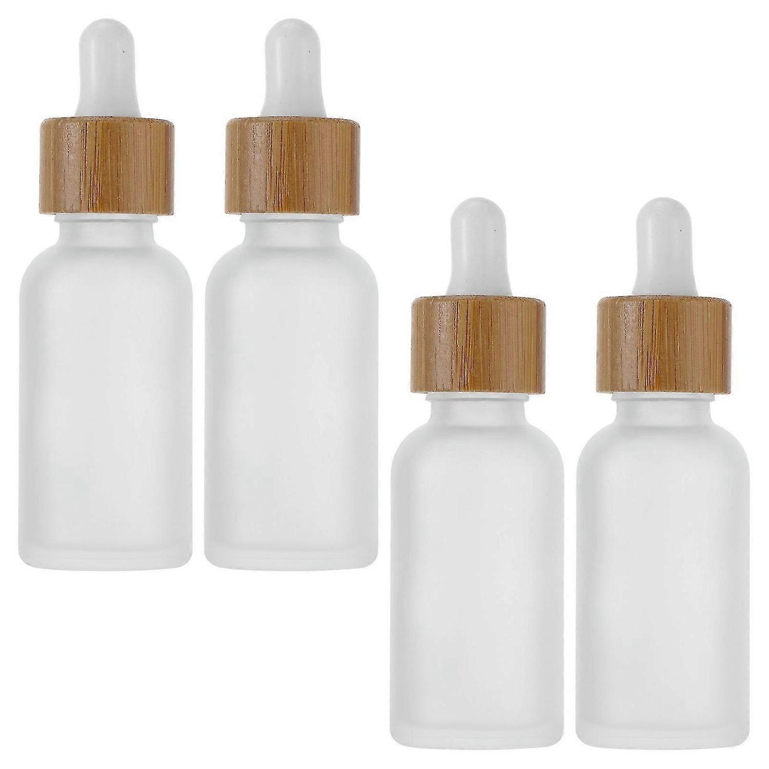 Aromatherapy Empty Bottle 4Pcs 30ml Glass Dropping Bottles Compact And Portable Perfect For Traveling Perfume Oil Storage Design