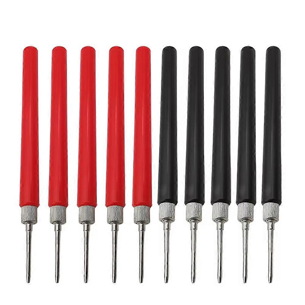 10Pcs Red Black Spring Test Probe Tip Insulated Test Hook Wire Connector Test Pin for Multimeter