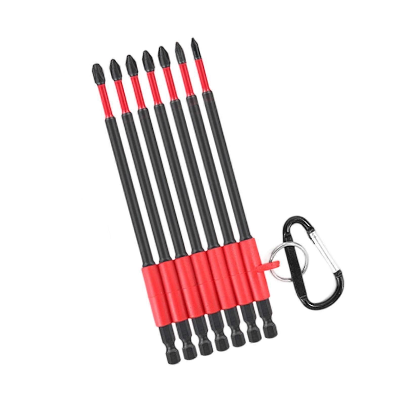 MultiSize Magnetic Screwdriver Bits Set Heavy Dutys 62HRC Hardness Drill Bit PVC Sleeves Portable Keyring Design Multicolor