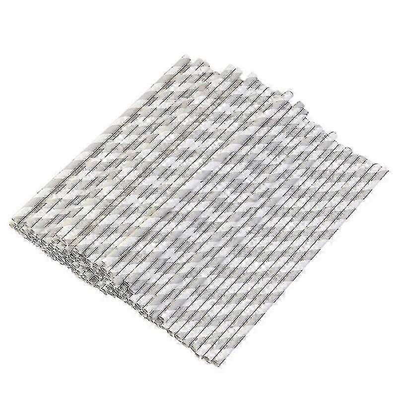 100pcs Striped Paper Straw f74