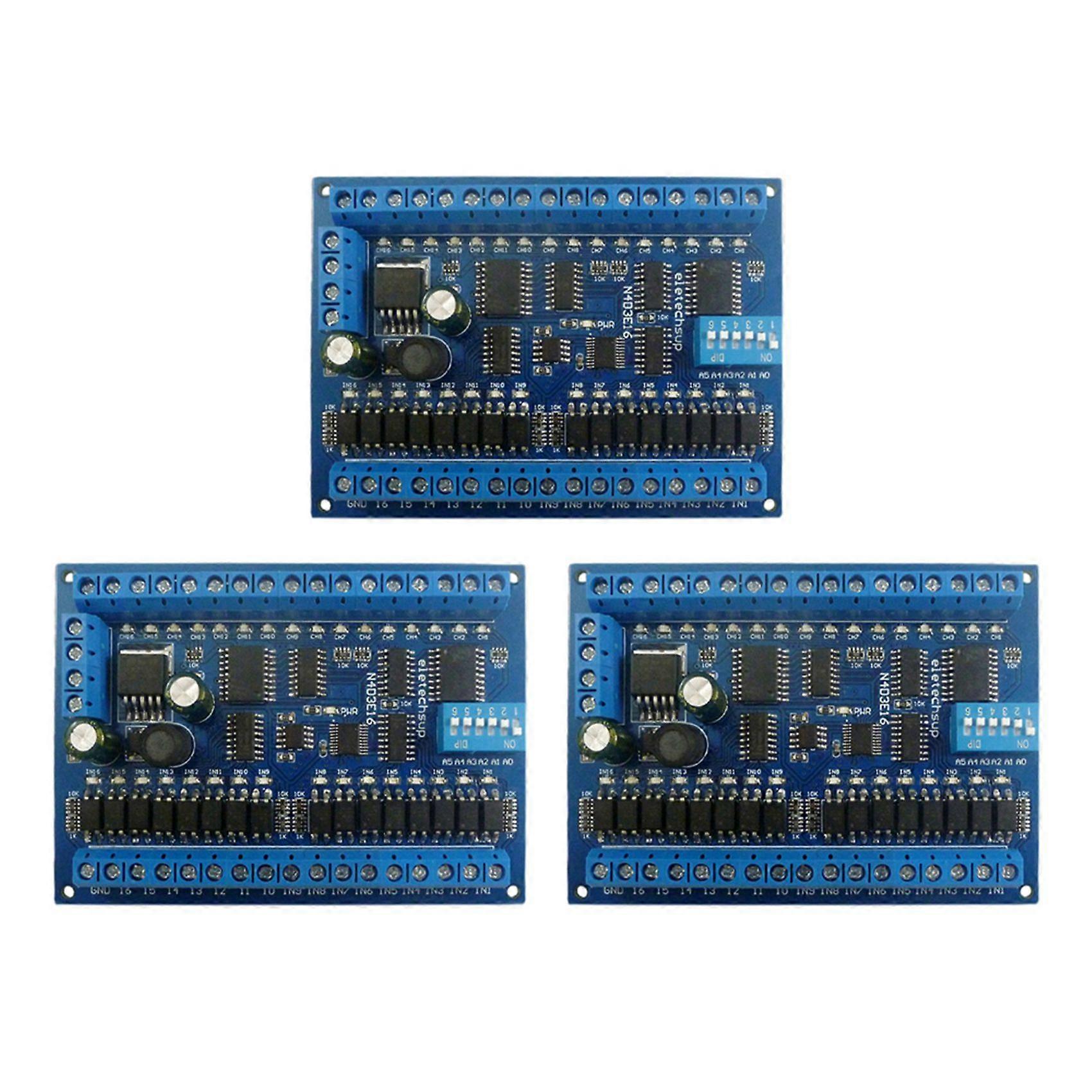 3X DC 12V 24V 16 Input 16 Output RS485 Remote Control Switch PLC IO Expansion Board Modbus RTU Modul