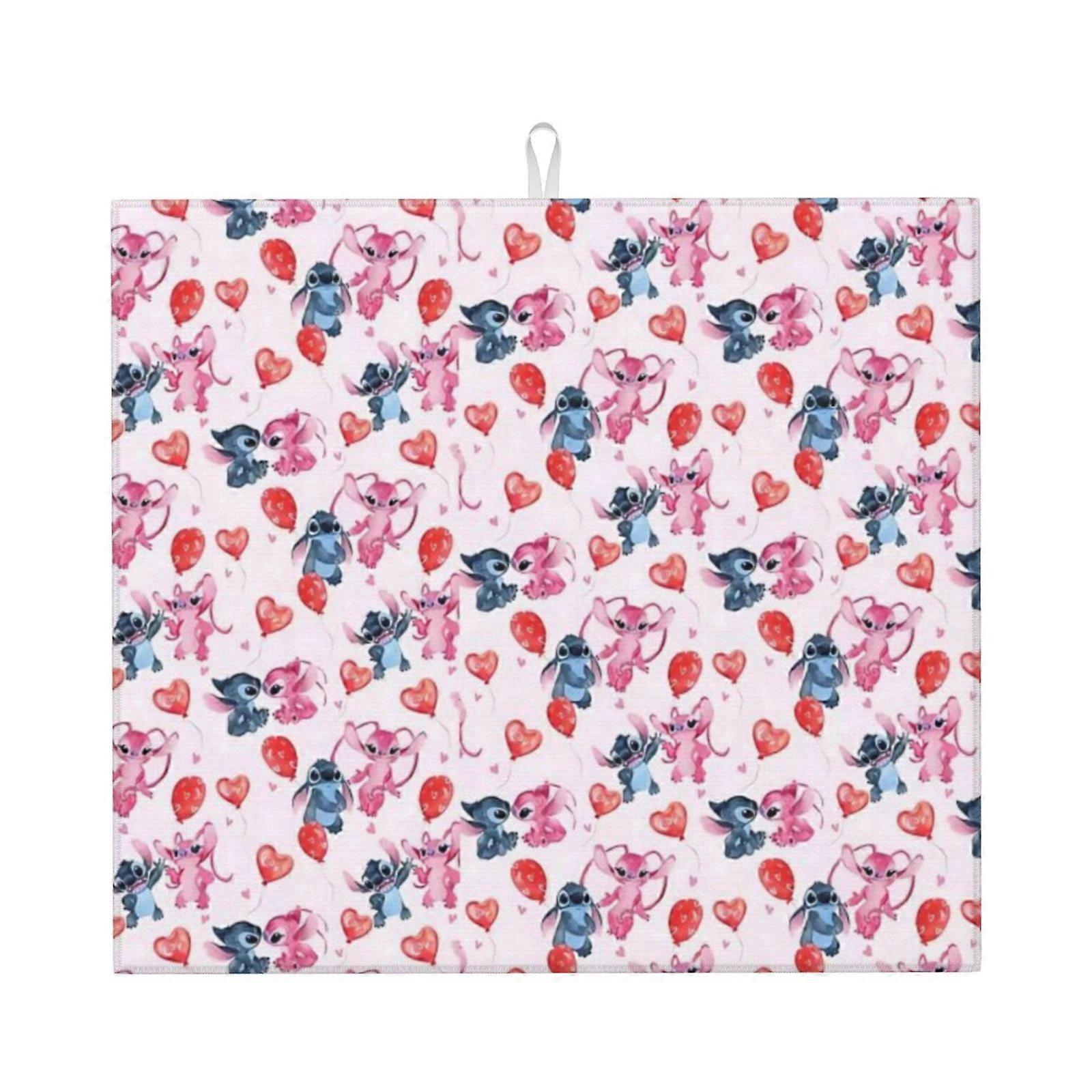 Stitch Dish Drying Mat For Kitchen Counter, Microfiber Dish Mat, Fast Absorbent Draining Pad