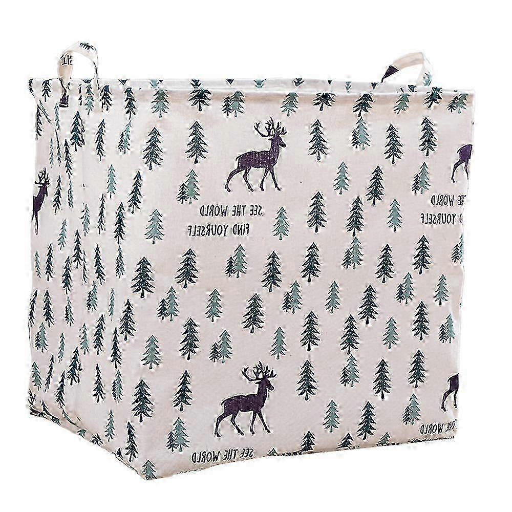 w Reusable Large Storage Basket, Cotton Linen Canvas Reinforced Handle For Double Load-Bearing Capacity, Collapsible Design Easy To Store For Dorm