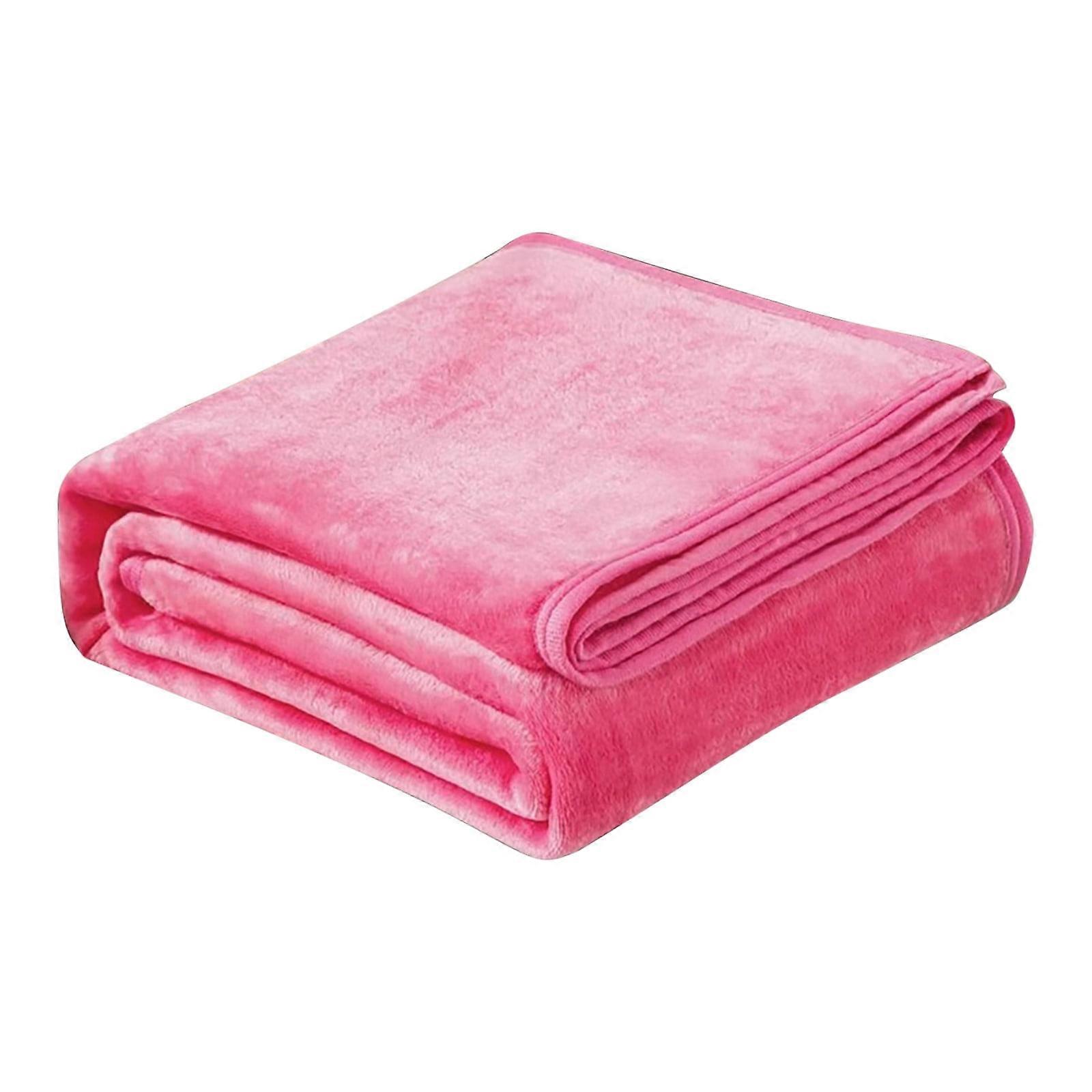 Super Soft Warm Plush Fleece Blanket 27.5" x 39.3", Machine Washable Flannel Throw for Sofa Bed, Solid Color Comfortable Rug