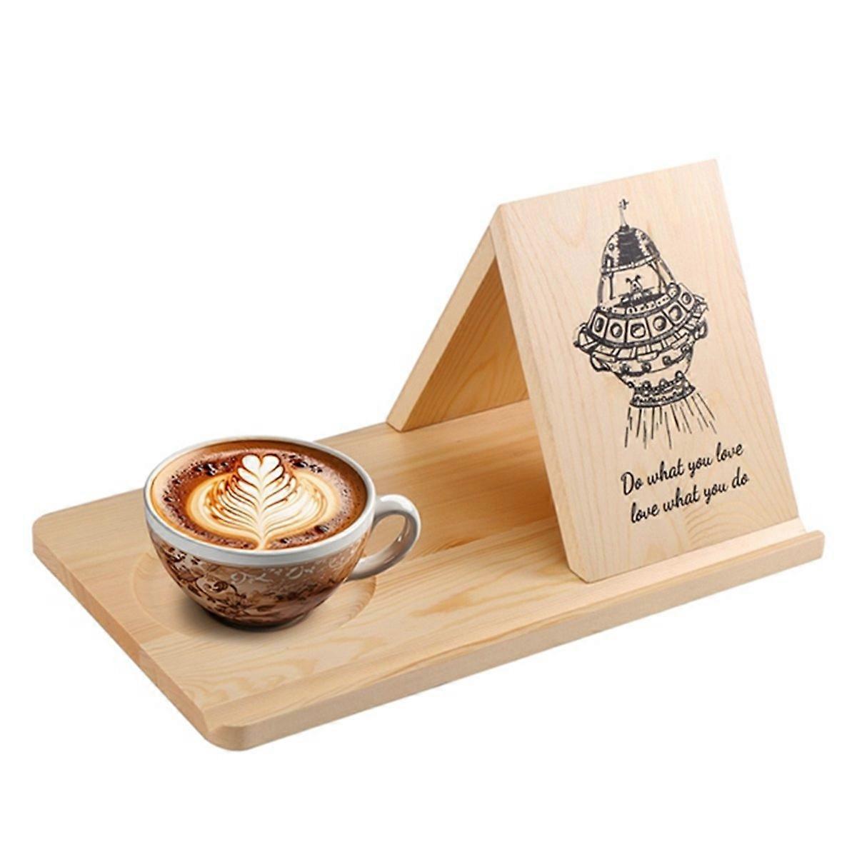 Wooden Reading Stand Removable Triangle Book Stand with Cup Holder