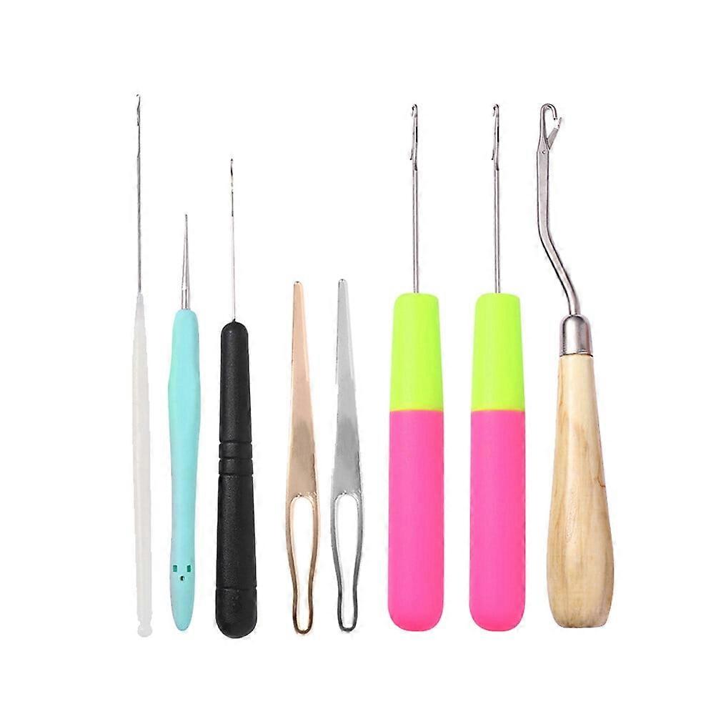 1 Set of 8pcs Dreadlocks Weaving Hook Braid Crochet Wig Knitting Needles Set Braids Weaving Tools