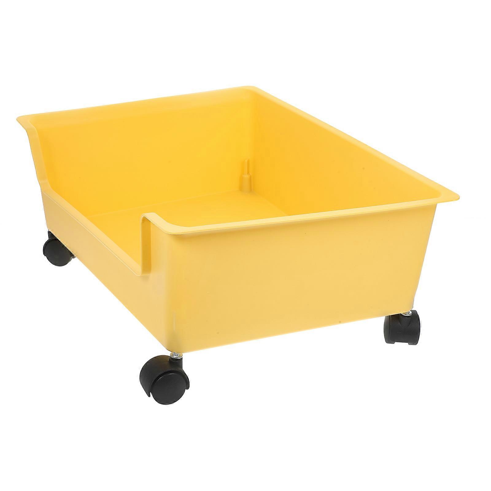 Sundries Storage Case Plastic Storage Box with Wheels for Books