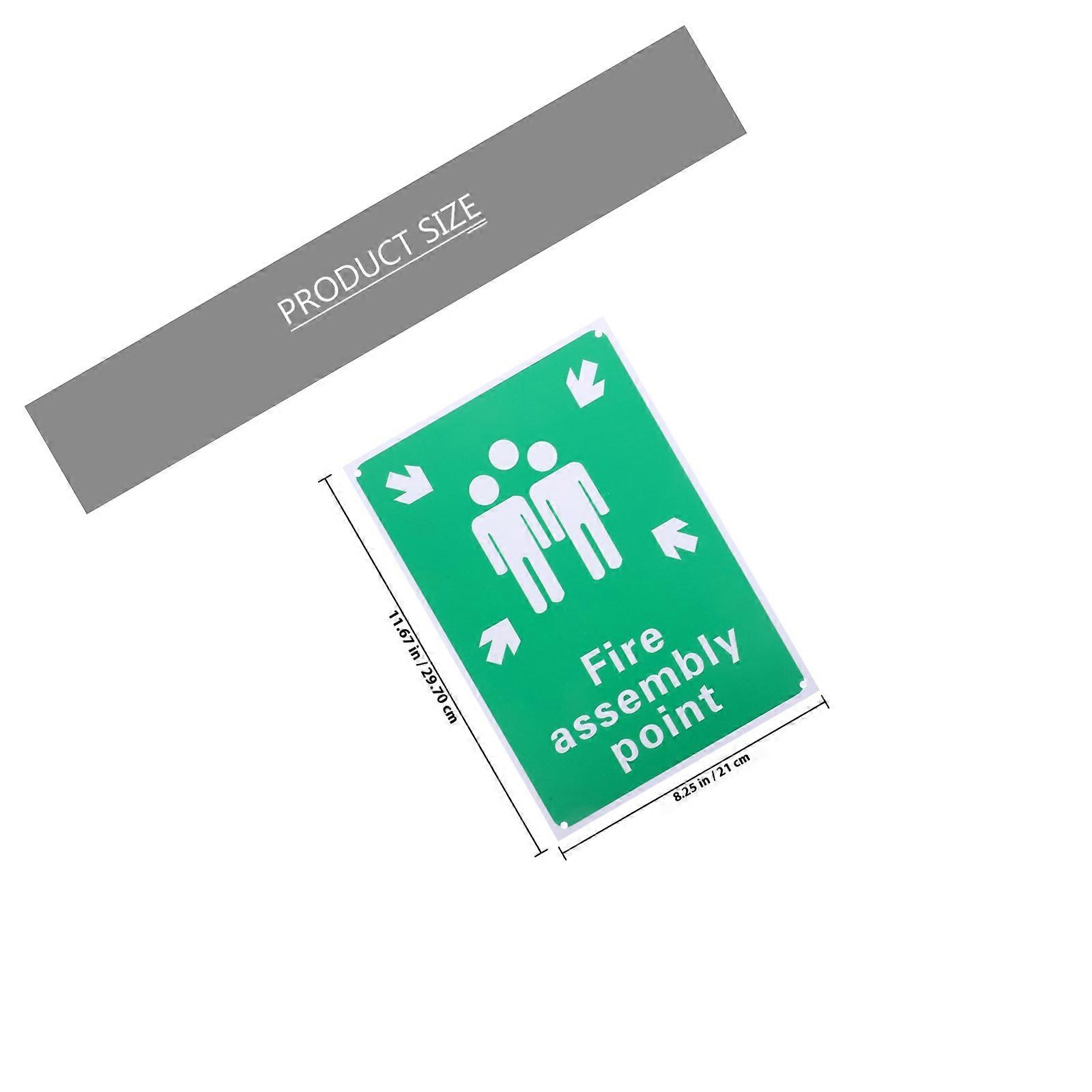 Fire Assembly Point Sign Aluminum Emergency Sign with Symbol and Text for Park Garden