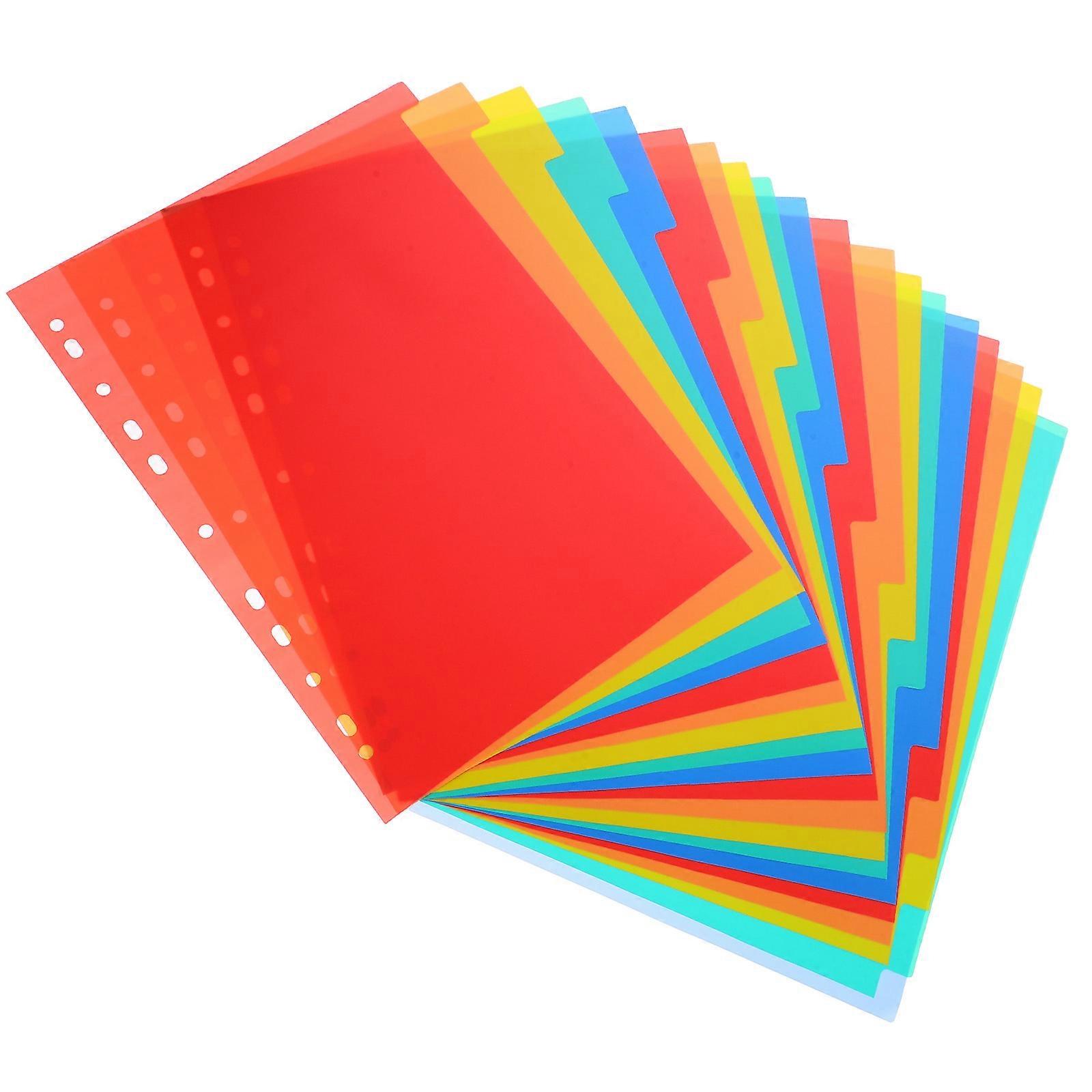 1 Set of Dividers for Binder A4 Dividers Loose-leaf Page Markers Punched Binder Dividers Notepad Markers