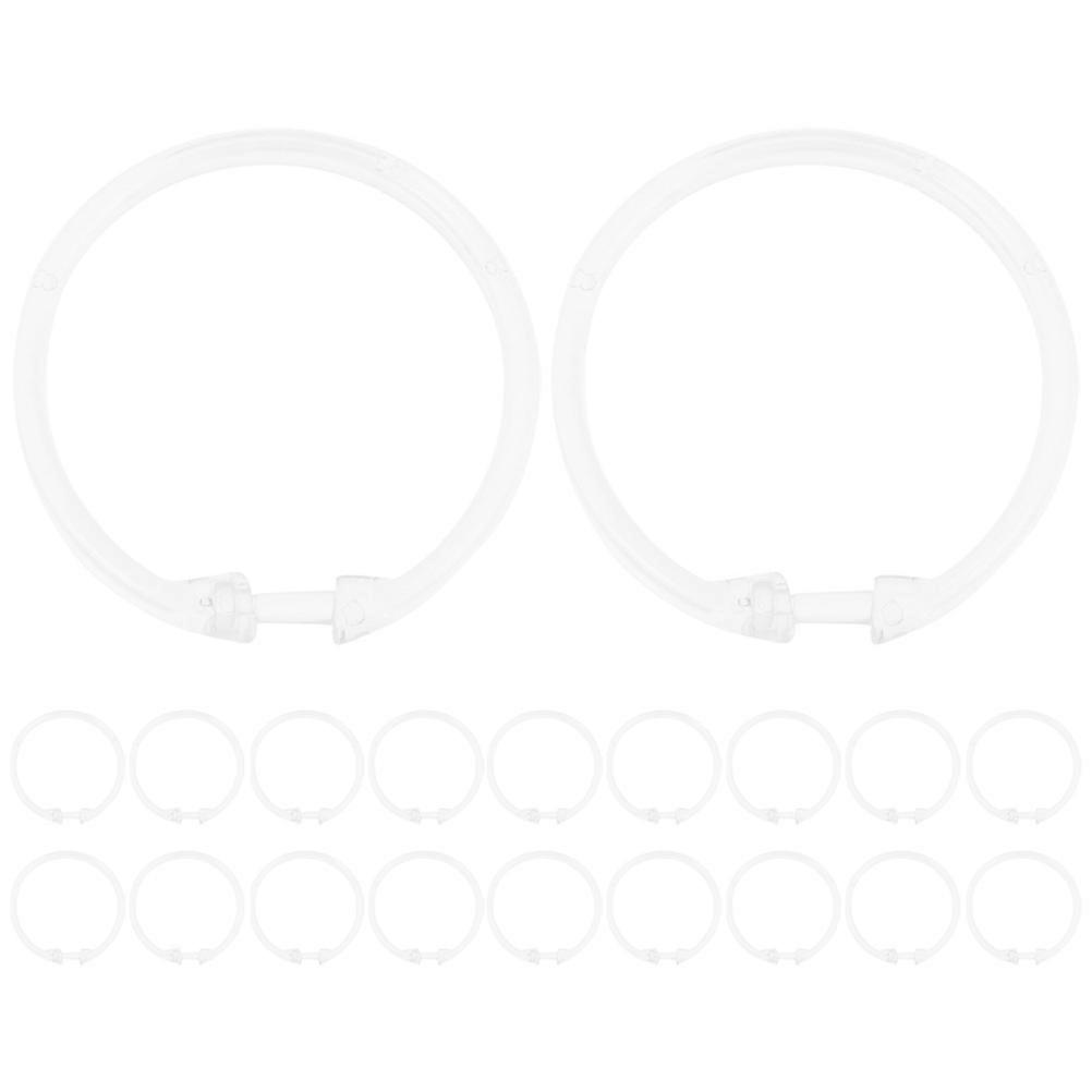 Transparent Shower Curtain Rings Hooks for 20Pcs Acrylic