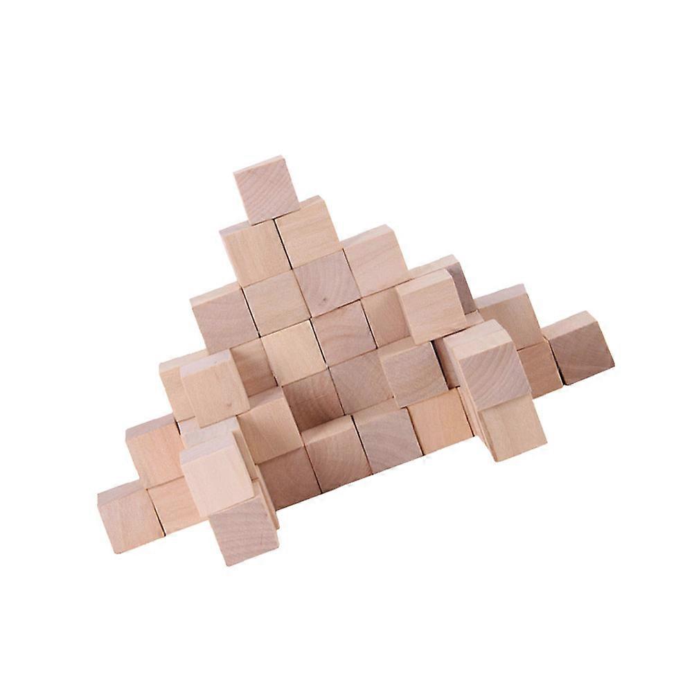 DIY Cube Wooden Craft Cube for Craft Projects 150Pcs Khaki Wood Blocks