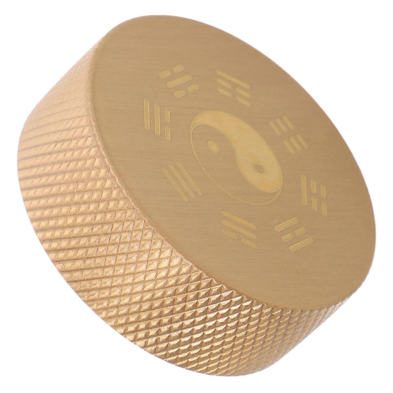 Chinese Calligraphy Paperweight Brass Round Block for Paper Stabilization